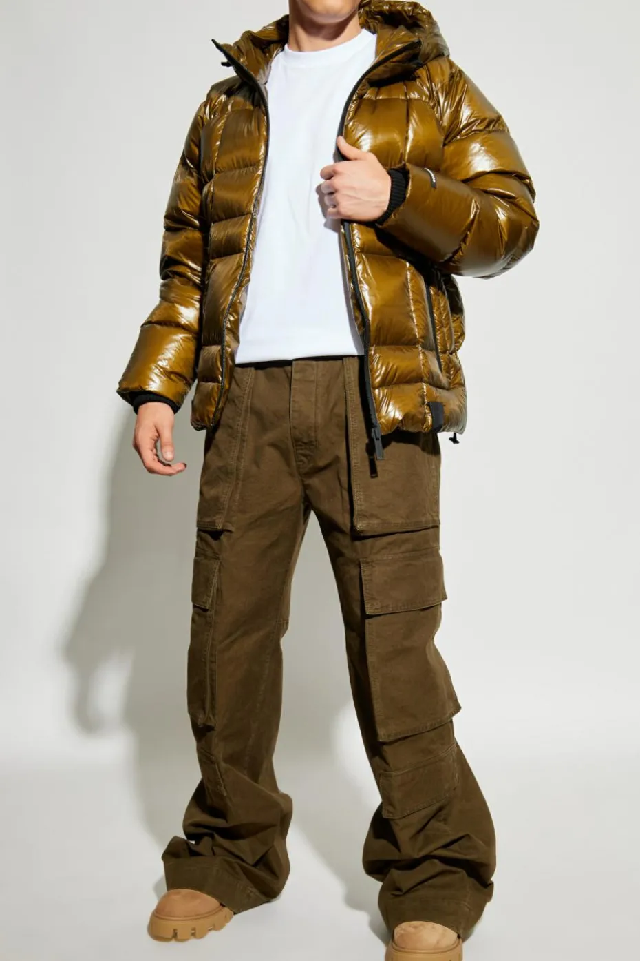 Dsquared2 GREEN Down jacket with hood
