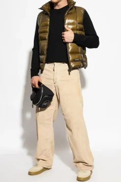 Dsquared2 GREEN Down vest with stand-up collar
