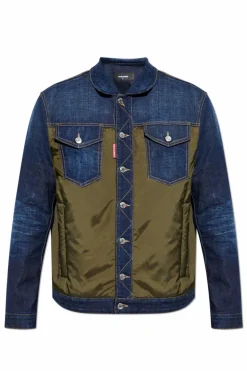 Dsquared2 GREEN Jacket with combined materials