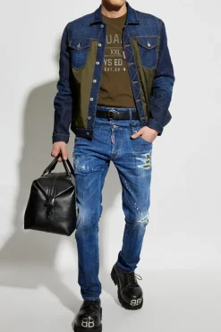 Dsquared2 GREEN Jacket with combined materials