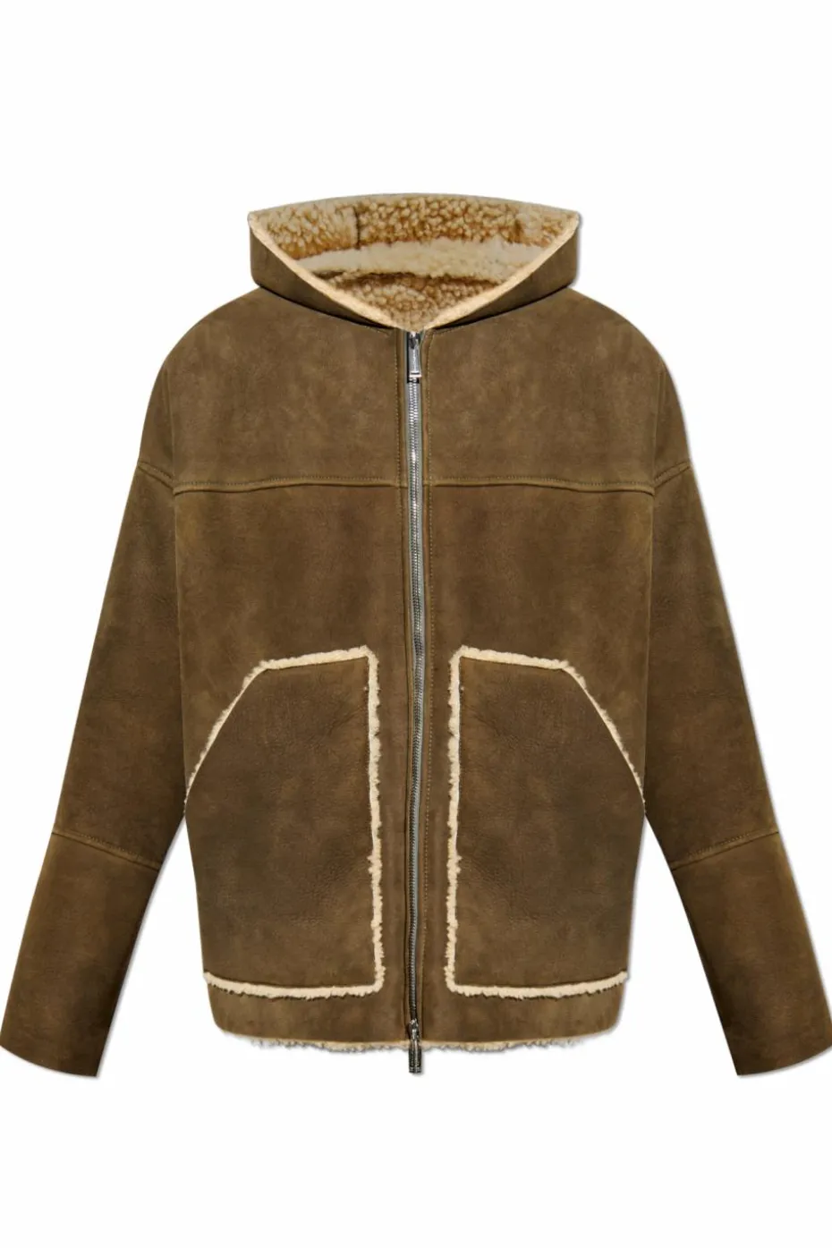 Dsquared2 GREEN Shearling lambskin coat