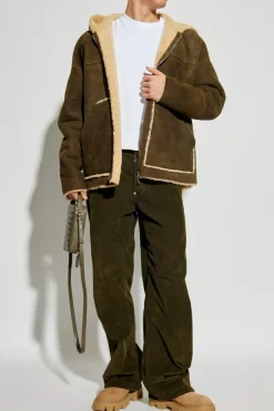 Dsquared2 GREEN Shearling lambskin coat