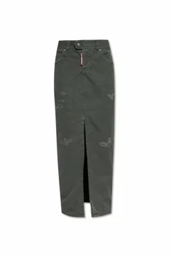 Dsquared2 GREEN Skirt with logo