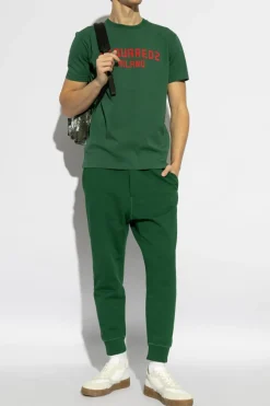 Dsquared2 GREEN Sweatpants with logo