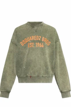 Dsquared2 GREEN Sweatshirt with vintage effect
