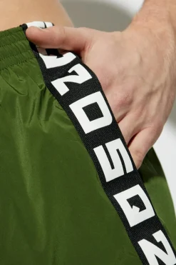Dsquared2 GREEN Swim shorts with logo