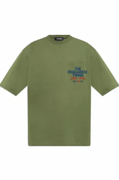 Dsquared2 GREEN T-shirt with pocket