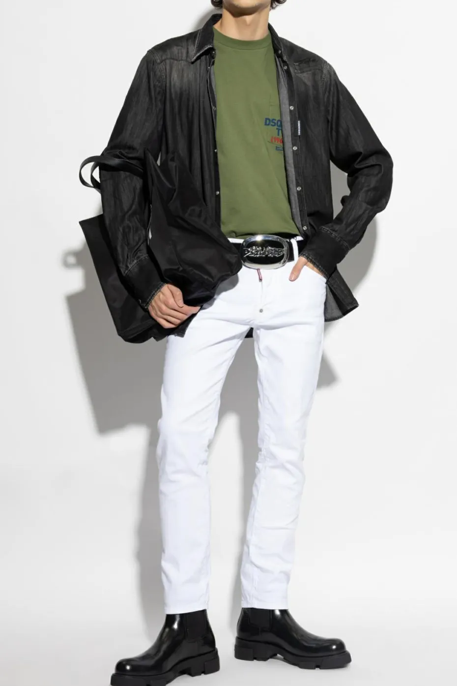 Dsquared2 GREEN T-shirt with pocket