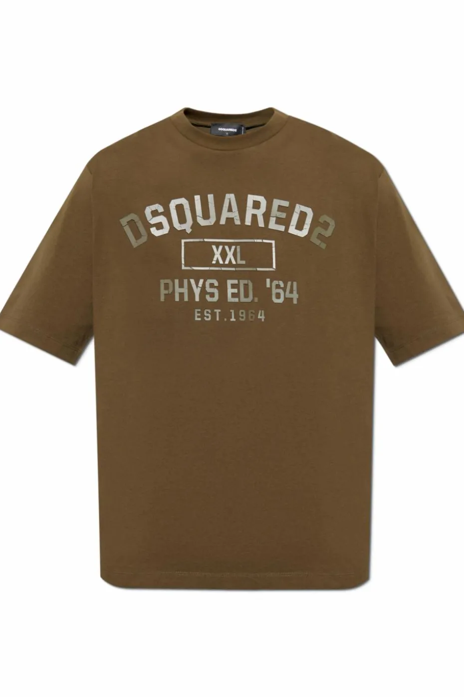 Dsquared2 GREEN T-shirt with logo and rubber finish