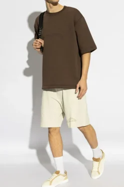 Dsquared2 GREY Cotton shorts with printed logo