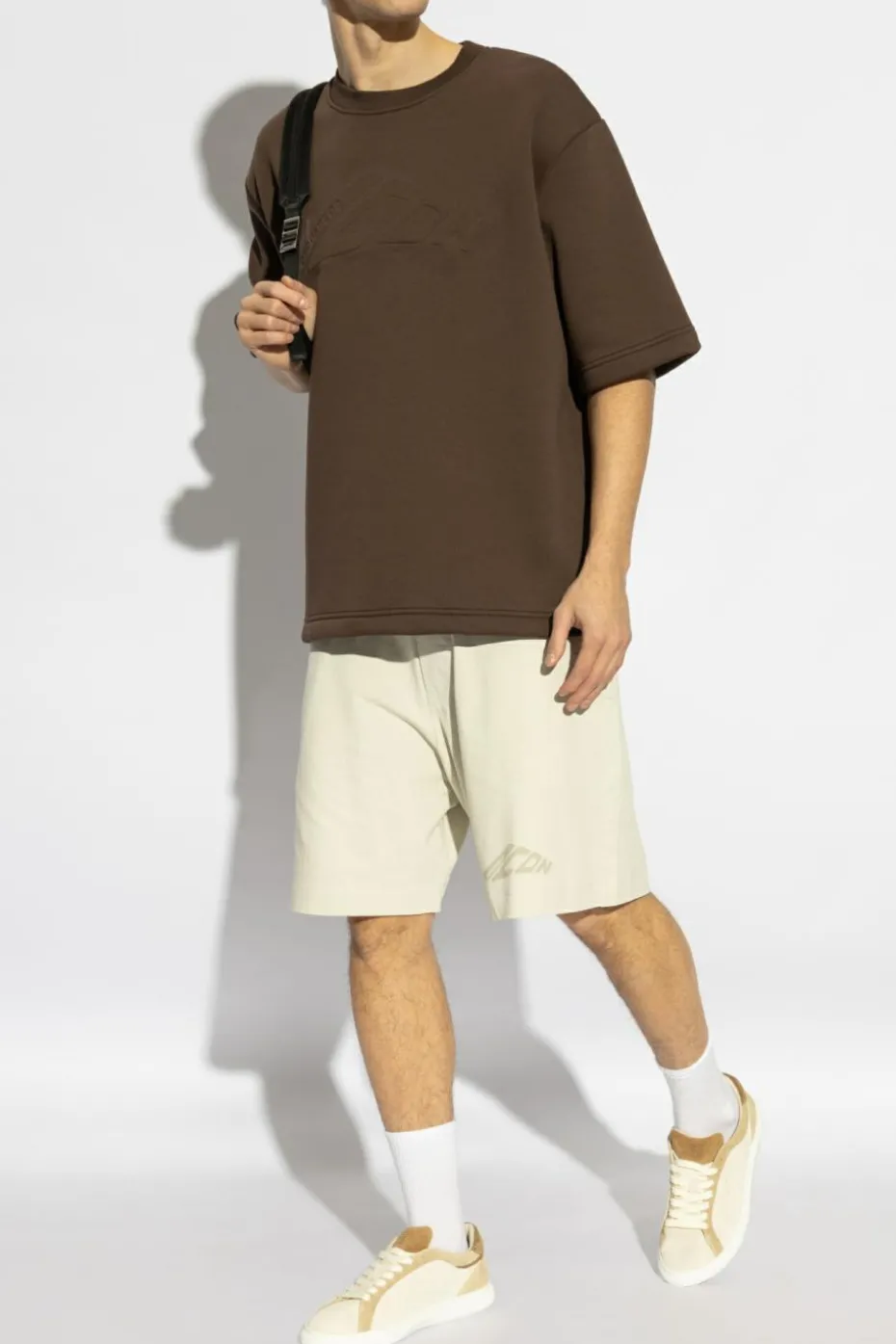 Dsquared2 GREY Cotton shorts with printed logo