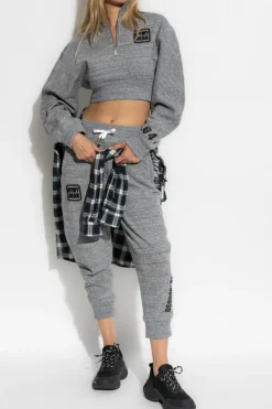 Dsquared2 GREY Stand-up collar sweatshirt