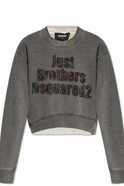 Dsquared2 GREY Sweatshirt with a vintage effect