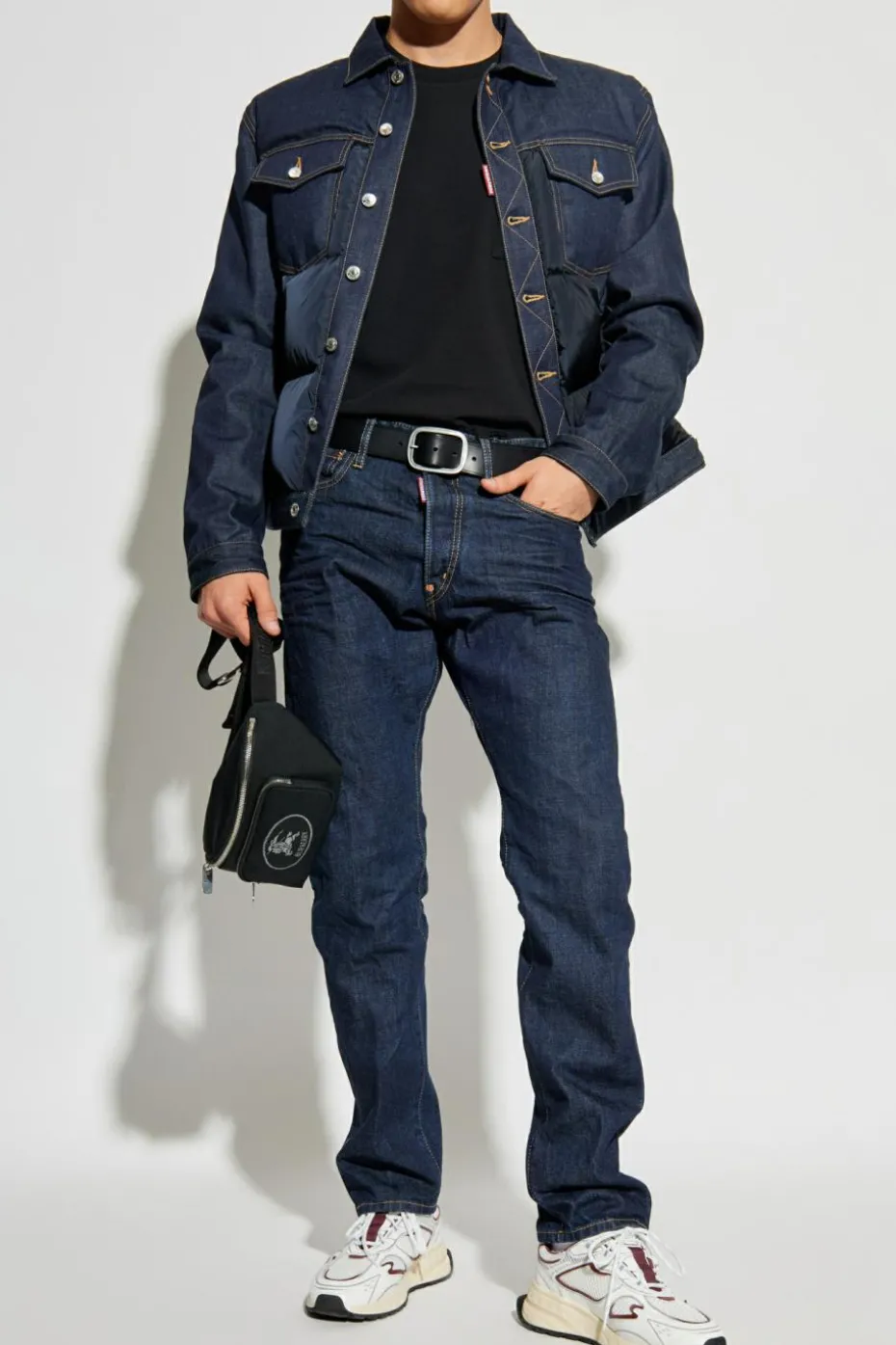 Dsquared2 NAVY BLUE Jacket made of combined materials
