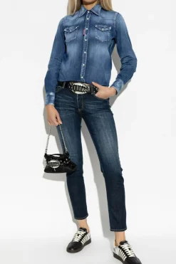 Dsquared2 NAVY BLUE Jeans "Medium Waist Jennifer"