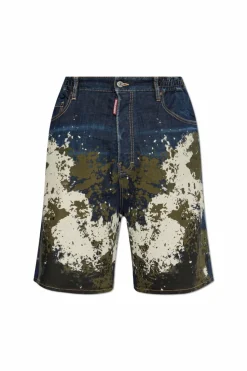 Dsquared2 NAVY BLUE Paint effect shorts