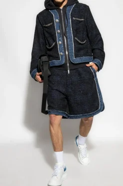 Dsquared2 NAVY BLUE Shorts made of combined materials