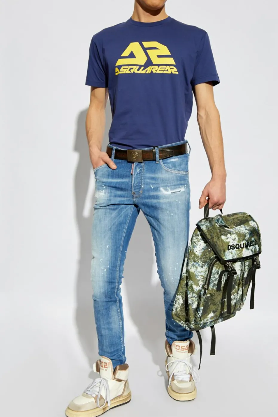 Dsquared2 NAVY BLUE T-shirt with print