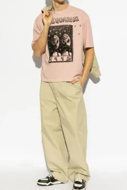 Dsquared2 PINK T-shirt with embroidered pattern