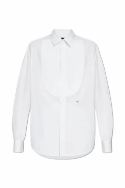Dsquared2 WHITE Cotton shirt with concealed placket