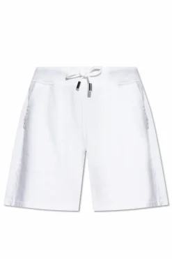 Dsquared2 WHITE Cotton shorts with printed logo