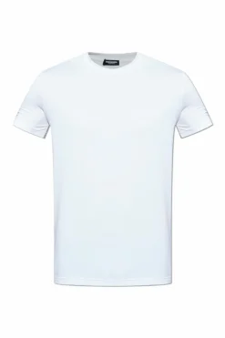 Dsquared2 WHITE Lingerie-style T-shirt with a round neckline