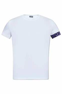Dsquared2 WHITE Lingerie-style T-shirt with round neckline