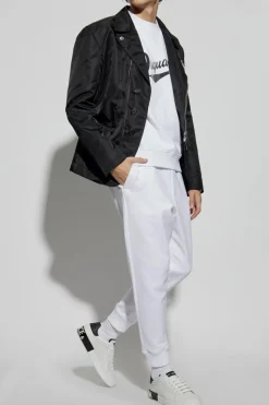 Dsquared2 WHITE Logo sweatshirt with velvet finish