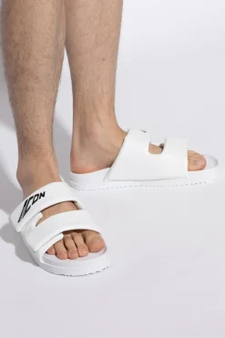 Dsquared2 WHITE Printed flip-flops