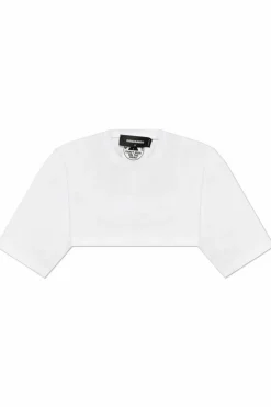 Dsquared2 WHITE Short loose-fitting t-shirt