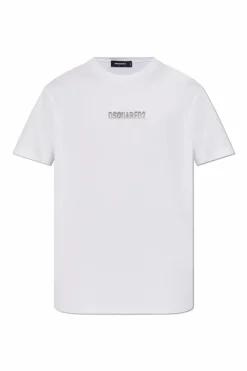 Dsquared2 WHITE T-shirt with raised logo