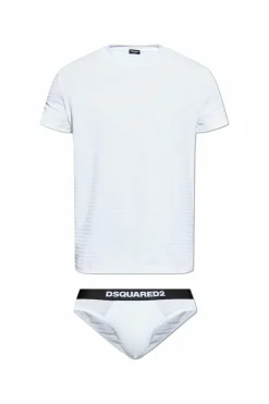 Dsquared2 WHITE Underwear set: t-shirt and briefs