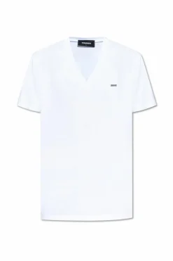 Dsquared2 WHITE V-neck T-shirt
