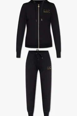 EA7 Emporio Armani BLACK Hoodie & sweatpants set
