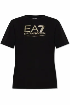 EA7 Emporio Armani BLACK T-shirt from the "Sustainability" collection