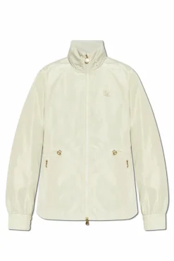 EA7 Emporio Armani cream Hooded jacket
