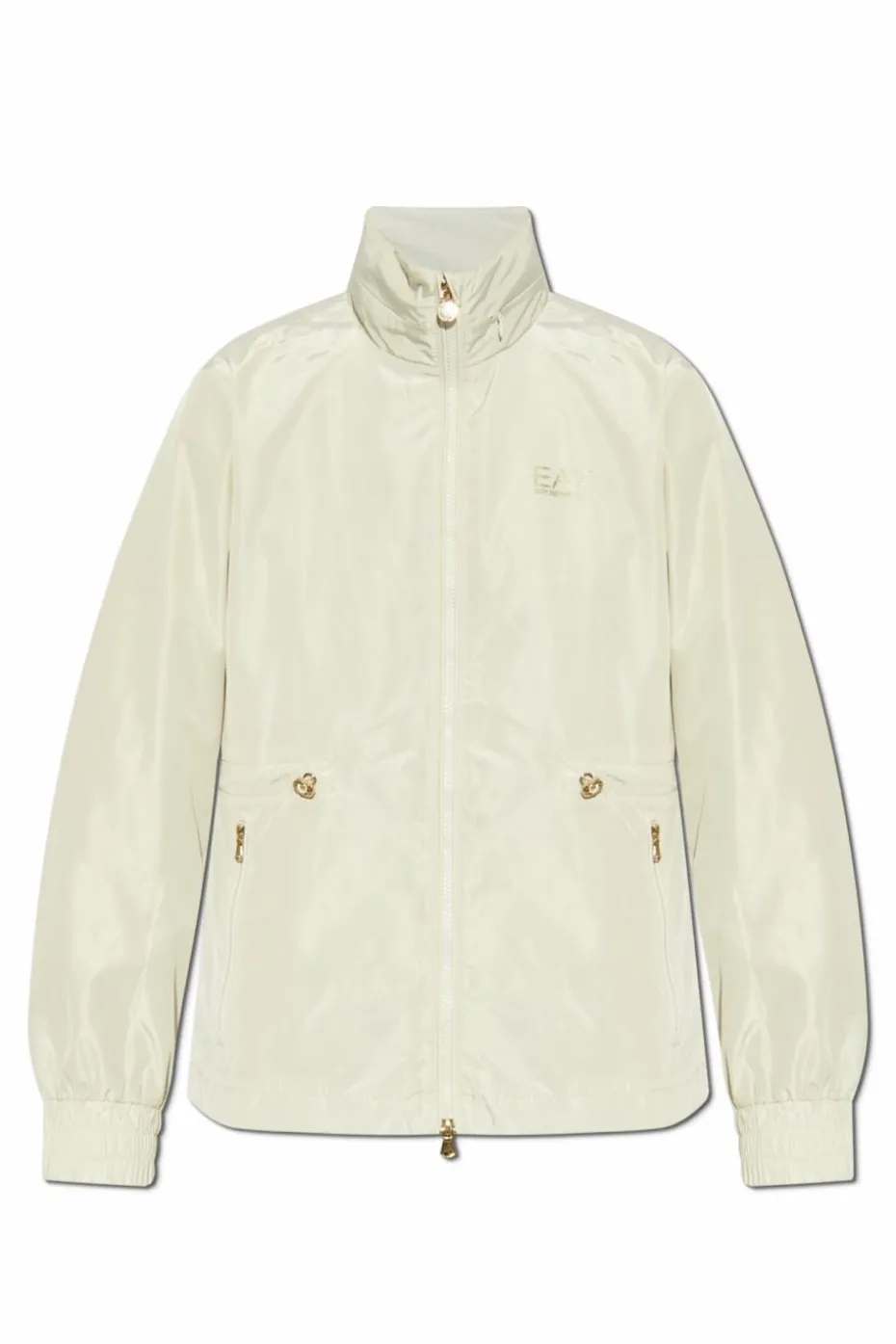 EA7 Emporio Armani cream Hooded jacket