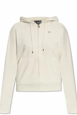 EA7 Emporio Armani cream Sweatshirt from the Sustainability collection