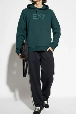 EA7 Emporio Armani GREEN Sweatshirt from the `Sustainability` collection
