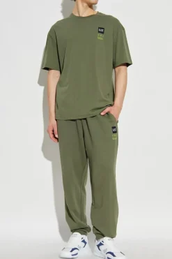 EA7 Emporio Armani GREEN T-shirt with logo patch