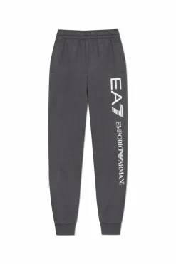 EA7 Emporio Armani GREY Sweatpants with printed logo