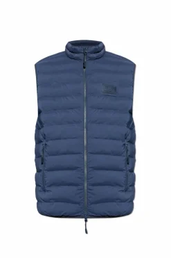 EA7 Emporio Armani NAVY BLUE Quilted vest with stand-up collar