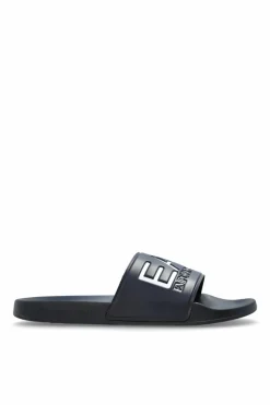EA7 Emporio Armani NAVY BLUE Rubber flip-flops with logo