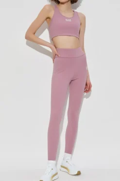 EA7 Emporio Armani PINK Training leggings with printed logo
