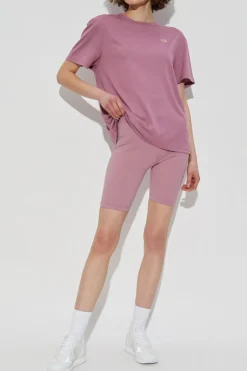 EA7 Emporio Armani PINK T-shirt with an appliqué in the shape of a logo