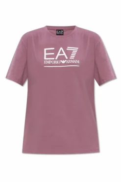 EA7 Emporio Armani PURPLE T-shirt from the "Sustainability" collection