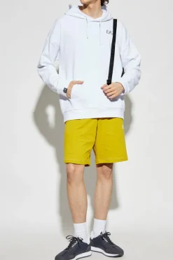 EA7 Emporio Armani YELLOW Shorts with printed logo