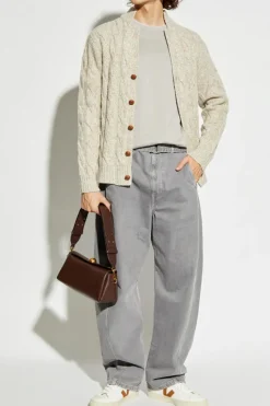 Eleventy cream Wool cardigan with decorative knit