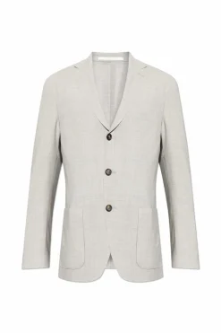 Eleventy GREY Wool blazer with open lapels