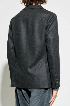 Eleventy GREY Wool blazer with detachable hood